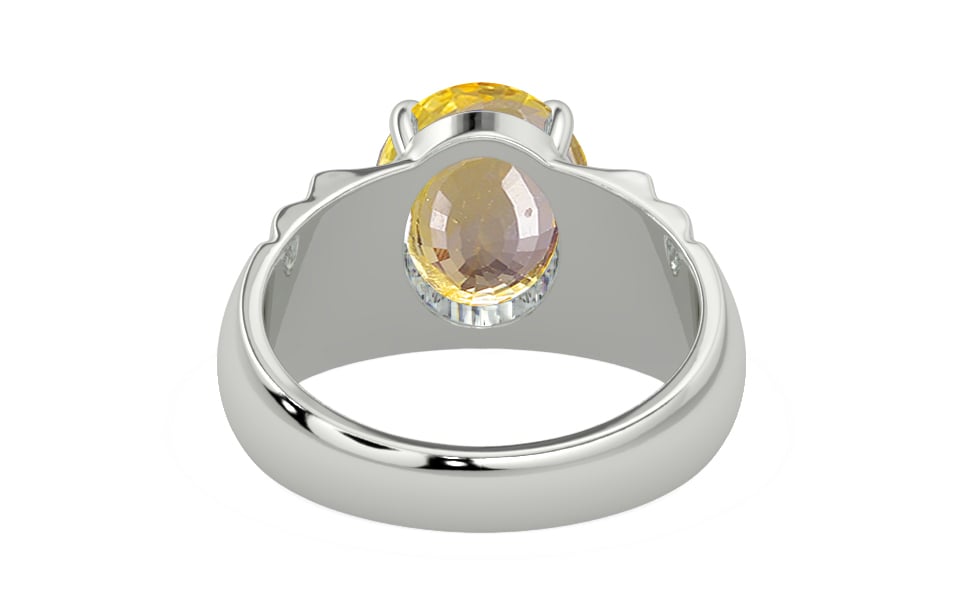 Sterling Silver Ceylon Yellow Sapphire Ring Prime Quality (R4)
