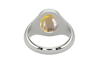Sterling Silver Ceylon Yellow Sapphire Ring Prime Quality (R7)