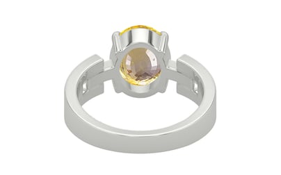Sterling Silver Ceylon Yellow Sapphire Ring Prime Quality (R8)