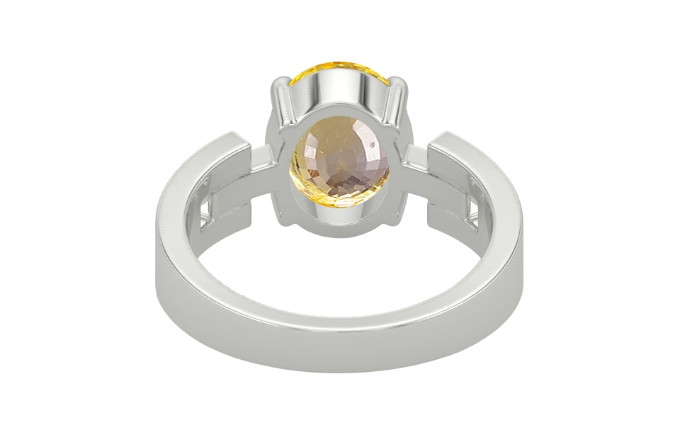 Sterling Silver Ceylon Yellow Sapphire Ring Prime Quality (R8)