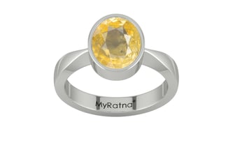 Sterling Silver Ceylon Yellow Sapphire Ring Prime Quality (R9)