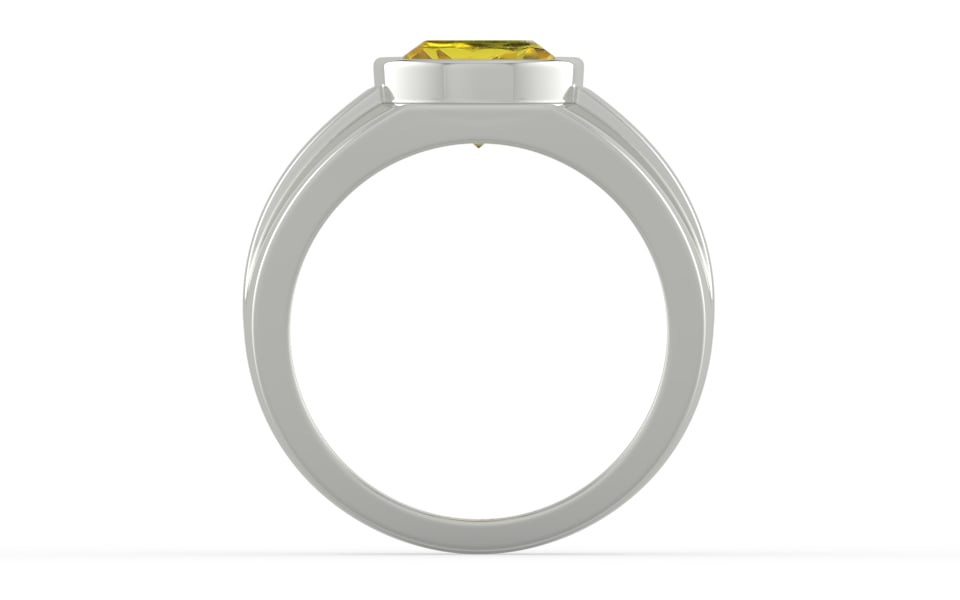 Sterling Silver Ceylon Yellow Sapphire Ring Rare Quality (R1)