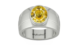 Sterling Silver Ceylon Yellow Sapphire Ring Rare Quality (R1)