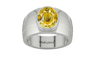 Sterling Silver Ceylon Yellow Sapphire Ring Rare Quality (R1)