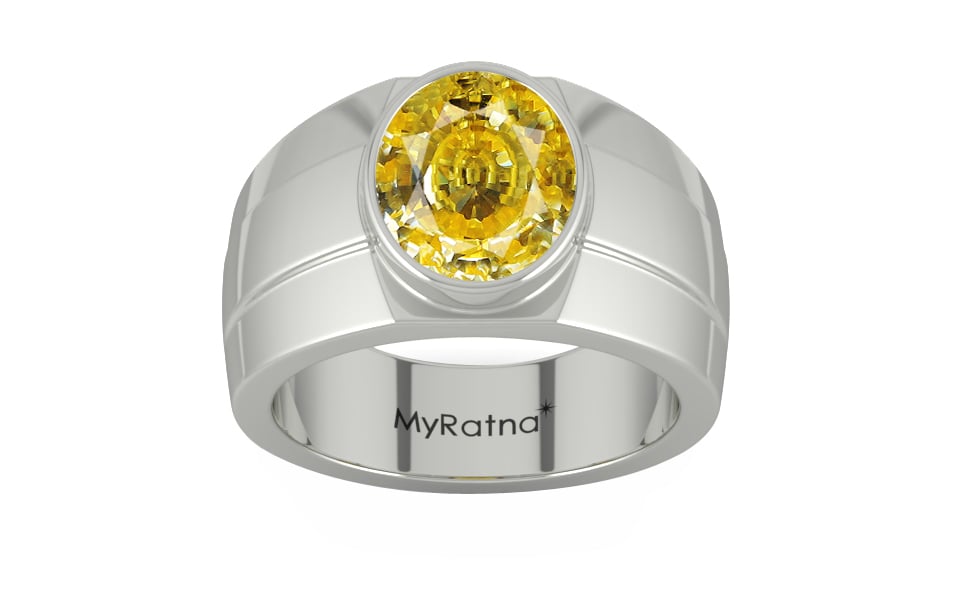Sterling Silver Ceylon Yellow Sapphire Ring Rare Quality (R1)