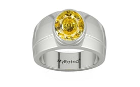 Sterling Silver Ceylon Yellow Sapphire Ring Rare Quality (R1)