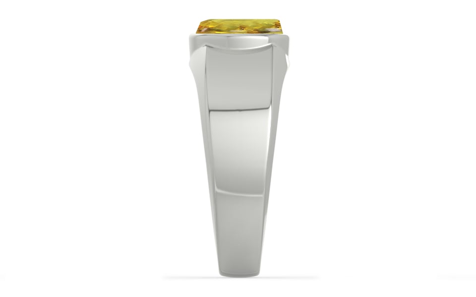 Sterling Silver Ceylon Yellow Sapphire Ring Rare Quality (R10)