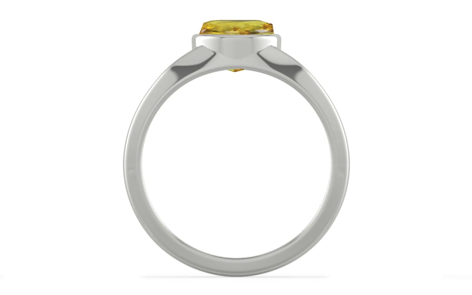 Sterling Silver Ceylon Yellow Sapphire Ring Rare Quality (R10)