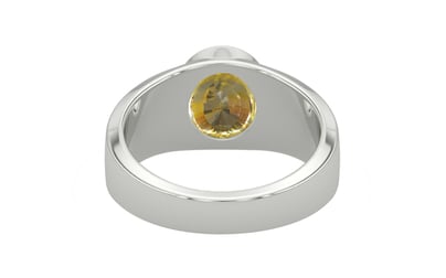 Sterling Silver Ceylon Yellow Sapphire Ring Rare Quality (R10)