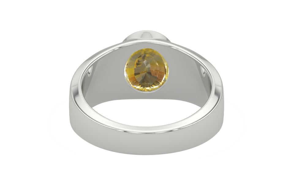 Sterling Silver Ceylon Yellow Sapphire Ring Rare Quality (R10)