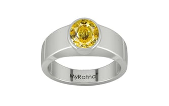 Sterling Silver Ceylon Yellow Sapphire Ring Rare Quality (R10)