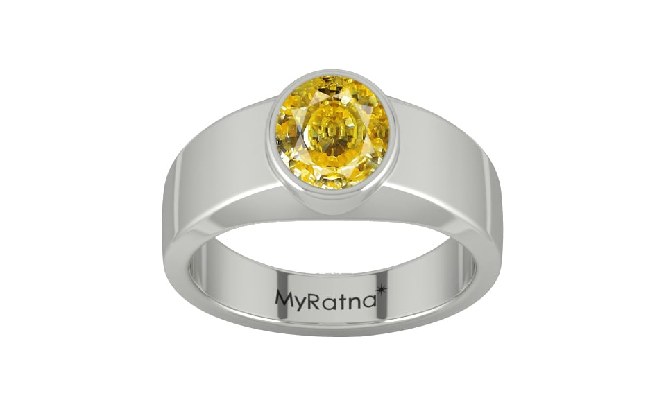 Sterling Silver Ceylon Yellow Sapphire Ring Rare Quality (R10)