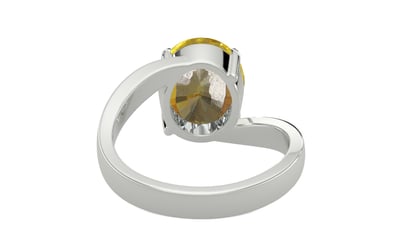 Sterling Silver Ceylon Yellow Sapphire Ring Rare Quality (R2)