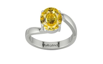 Sterling Silver Ceylon Yellow Sapphire Ring Rare Quality (R2)