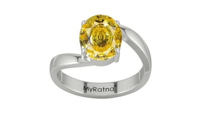 Sterling Silver Ceylon Yellow Sapphire Ring Rare Quality (R2)