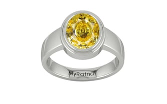 Sterling Silver Ceylon Yellow Sapphire Ring Rare Quality (R3)