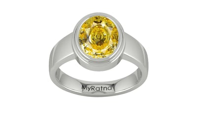 Sterling Silver Ceylon Yellow Sapphire Ring Rare Quality (R3)