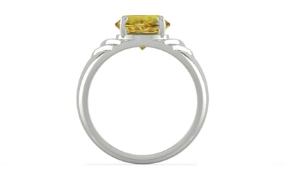 Sterling Silver Ceylon Yellow Sapphire Ring Rare Quality (R4)