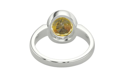 Sterling Silver Ceylon Yellow Sapphire Ring Rare Quality (R6)
