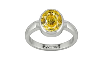 Sterling Silver Ceylon Yellow Sapphire Ring Rare Quality (R6)