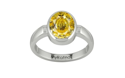 Sterling Silver Ceylon Yellow Sapphire Ring Rare Quality (R6)