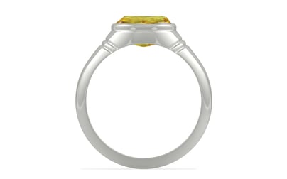Sterling Silver Ceylon Yellow Sapphire Ring Rare Quality (R7)