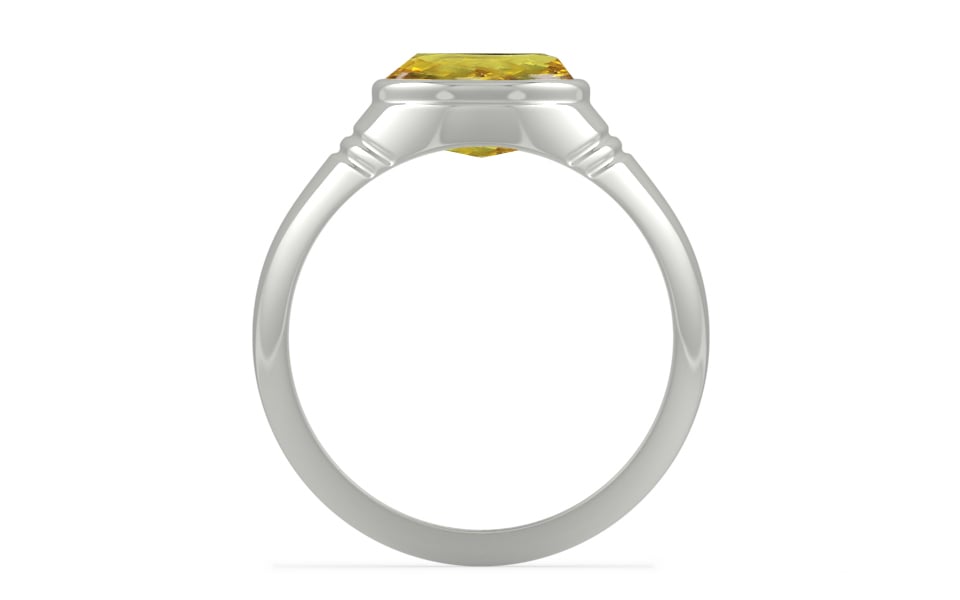 Sterling Silver Ceylon Yellow Sapphire Ring Rare Quality (R7)