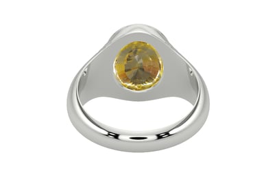 Sterling Silver Ceylon Yellow Sapphire Ring Rare Quality (R7)