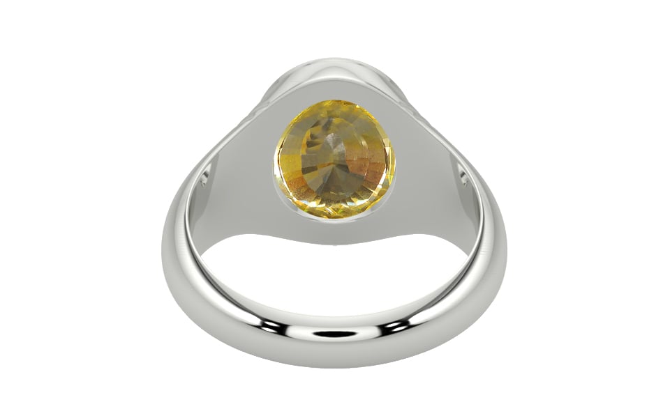 Sterling Silver Ceylon Yellow Sapphire Ring Rare Quality (R7)