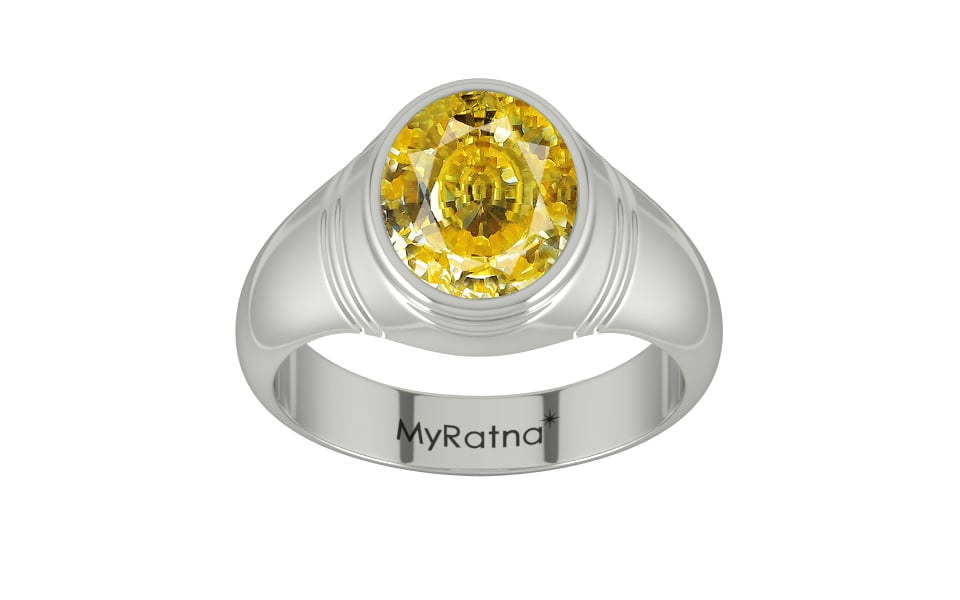 Sterling Silver Ceylon Yellow Sapphire Ring Rare Quality (R7)