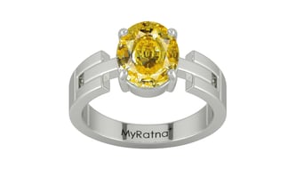 Sterling Silver Ceylon Yellow Sapphire Ring Rare Quality (R8)