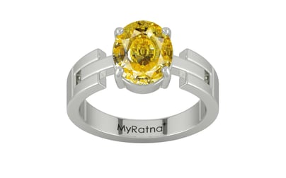 Sterling Silver Ceylon Yellow Sapphire Ring Rare Quality (R8)
