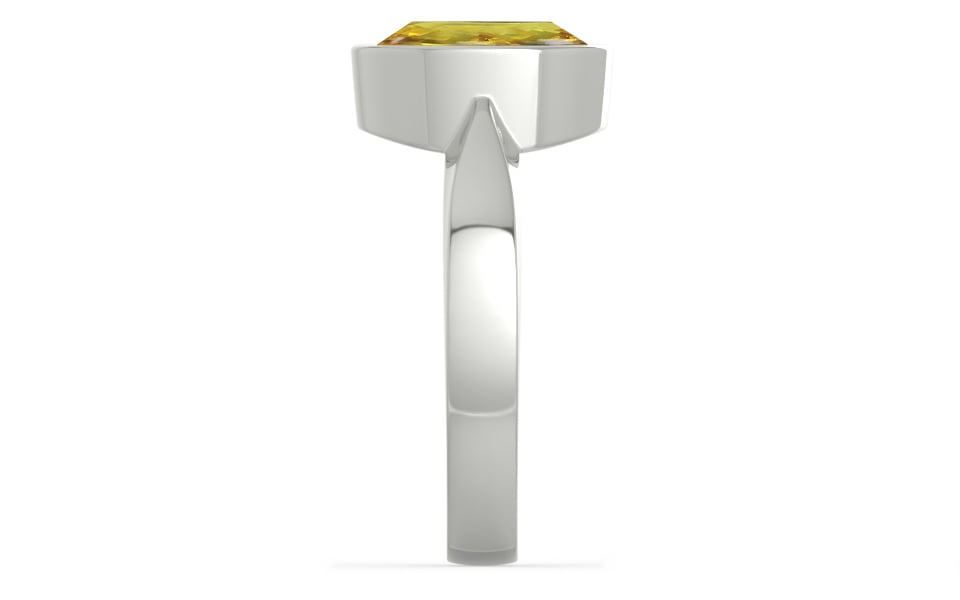 Sterling Silver Ceylon Yellow Sapphire Ring Rare Quality (R9)