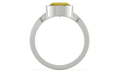 Sterling Silver Ceylon Yellow Sapphire Ring Rare Quality (R9)