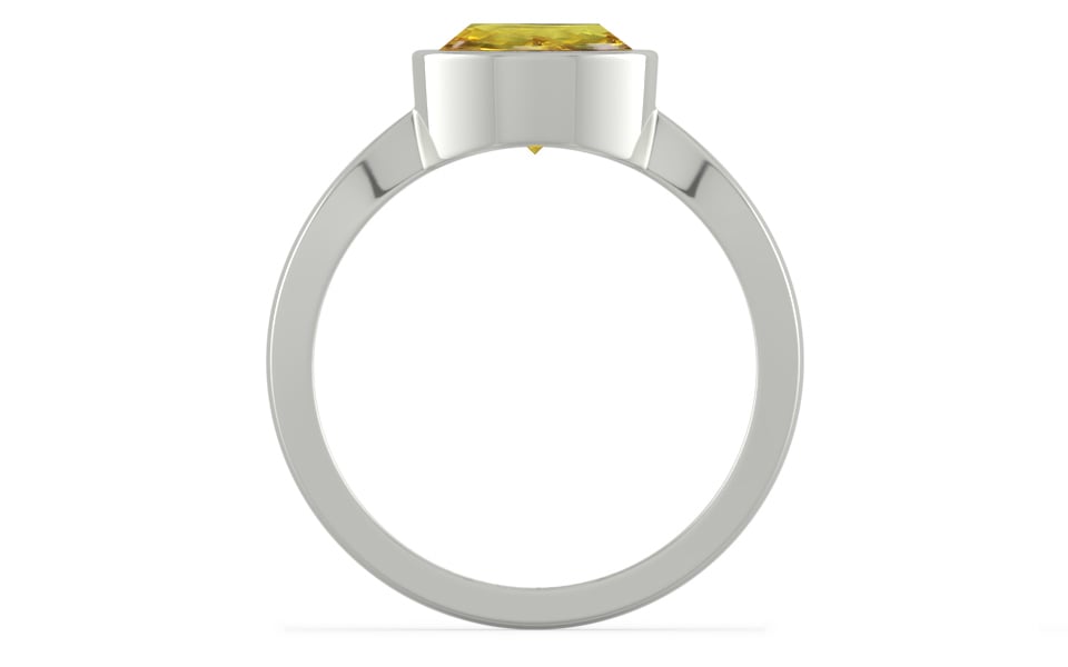 Sterling Silver Ceylon Yellow Sapphire Ring Rare Quality (R9)