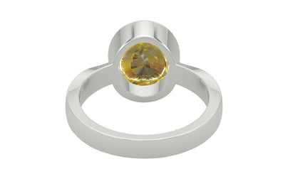 Sterling Silver Ceylon Yellow Sapphire Ring Rare Quality (R9)