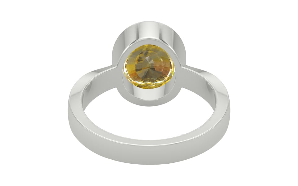 Sterling Silver Ceylon Yellow Sapphire Ring Rare Quality (R9)