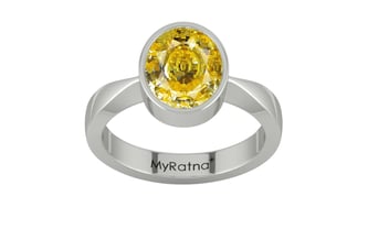 Sterling Silver Ceylon Yellow Sapphire Ring Rare Quality (R9)