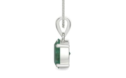 Sterling Silver Emerald Pendant Fine Quality (P10)