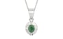Sterling Silver Emerald Pendant Fine Quality (P11)