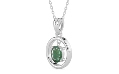 Sterling Silver Emerald Pendant Fine Quality (P2)