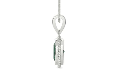 Sterling Silver Emerald Pendant Fine Quality (P7)