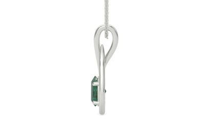 Sterling Silver Emerald Pendant Fine Quality (P9)