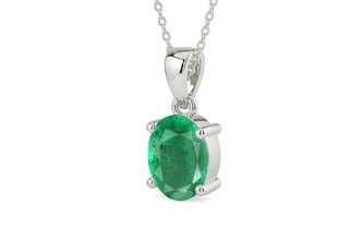Sterling Silver Emerald Pendant Limited Quality (P10)