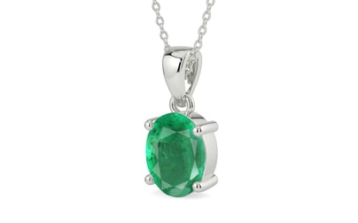 Sterling Silver Emerald Pendant Limited Quality (P10)