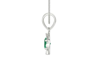 Sterling Silver Emerald Pendant Limited Quality (P11)