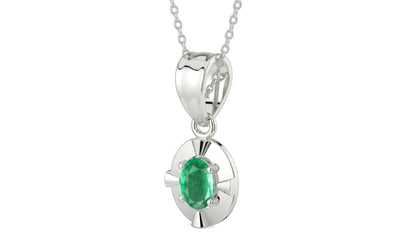Sterling Silver Emerald Pendant Limited Quality (P11)