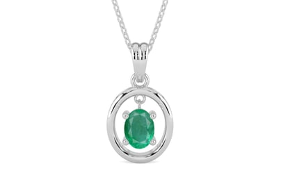 Sterling Silver Emerald Pendant Limited Quality (P2)