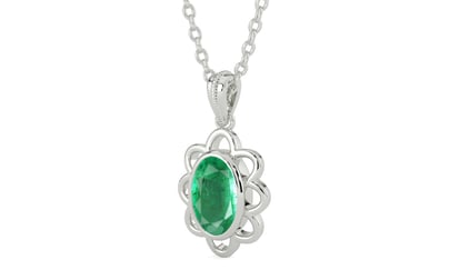 Sterling Silver Emerald Pendant Limited Quality (P3)