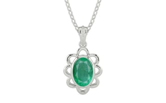 Sterling Silver Emerald Pendant Limited Quality (P3)